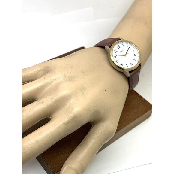 Timex Women's Watch TW2P78700 Indiglo Quartz Two Tone White Dial Brown L… - Picture 4 of 14